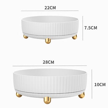 Шкаф за съхранение Органайзер Въртяща се поставка за подправки Контейнер за съхранение Кухня 360 градуса Настолен плот Чиния с плодове Въртяща се тава