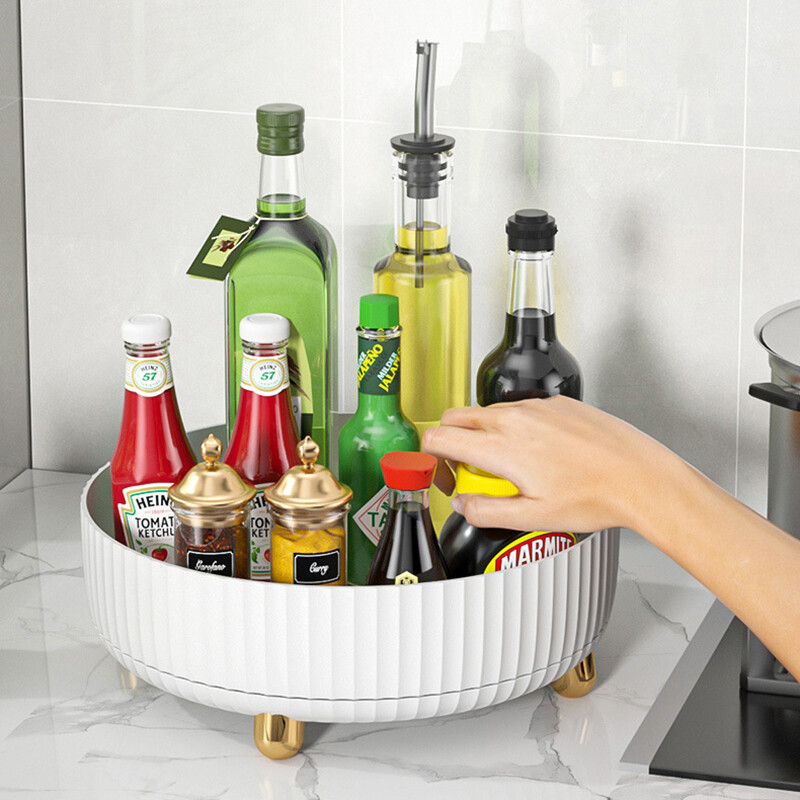 Ormarić za pohranu Organizator Rotirajući stalak za začine Spremnik za pohranu Kuhinjski stolni tanjur za voće od 360 stupnjeva Okretni pladanj