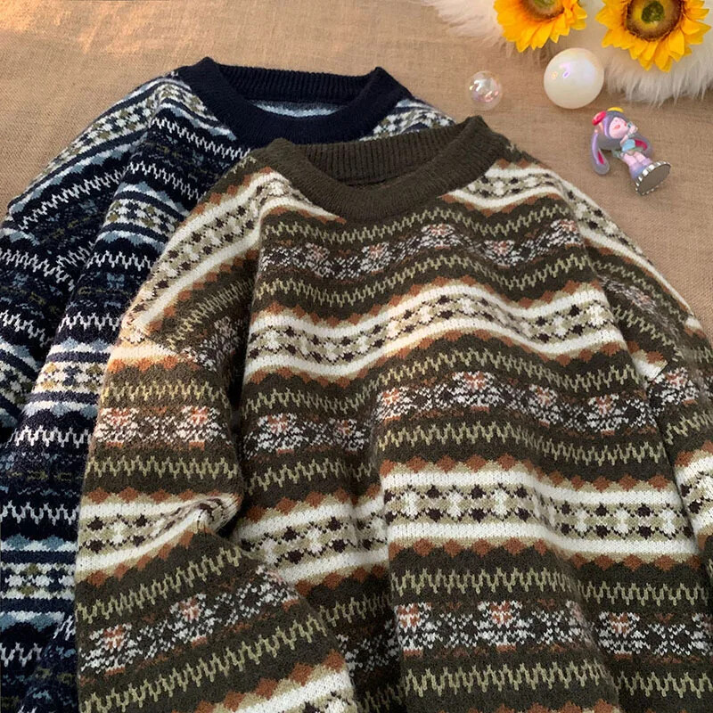 Κορεάτικο στυλ Idle Ανδρικό πουλόβερ Casual Χριστουγεννιάτικο πλεκτό τοπ μπουφάν 2023 Φθινόπωρο/Χειμώνας Νέα υψηλής αισθητικής ρίγα