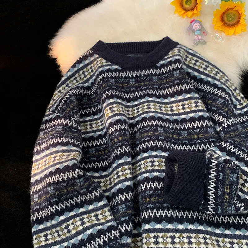 Κορεάτικο στυλ Idle Ανδρικό πουλόβερ Casual Χριστουγεννιάτικο πλεκτό τοπ μπουφάν 2023 Φθινόπωρο/Χειμώνας Νέα υψηλής αισθητικής ρίγα