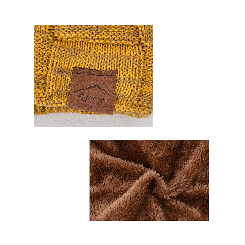 Φθινοπωρινό και χειμώνα βελούδινο πλεκτό καπέλο πολλαπλών χρήσεων με ζεστό και μοντέρνο καπέλο πουλόβερ, ευρωπαϊκό και αμερικανικό χειμώνα h