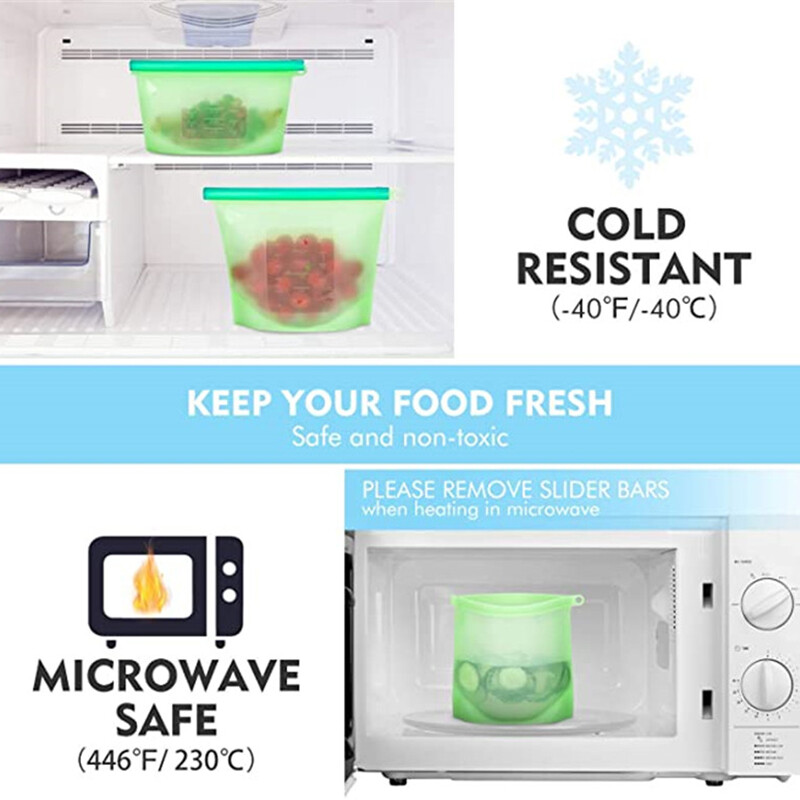 Silikonske vrećice Silikonska vrećica za hranu za višekratnu upotrebu Nepropusna vrećica za konzerviranje hrane za povrće, tekućinu, grickalice, meso