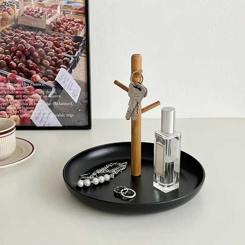 Νέος δίσκος κοσμημάτων Nordic Key με ξύλινα κλαδιά 3 επιπέδων Ελαφρύς δίσκος αποθήκευσης εισόδου Βάση κλειδιού για προμήθειες σπιτιού