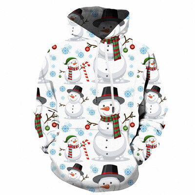 Božićni mali predmeti Grafičke majice s kapuljačom za muškarce 3D ispis Sretan Božić Novo u majicama s kapuljačom i majicama Puloveri Modni gornji dijelovi