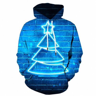 Božićni mali predmeti Grafičke majice s kapuljačom za muškarce 3D ispis Sretan Božić Novo u majicama s kapuljačom i majicama Puloveri Modni gornji dijelovi