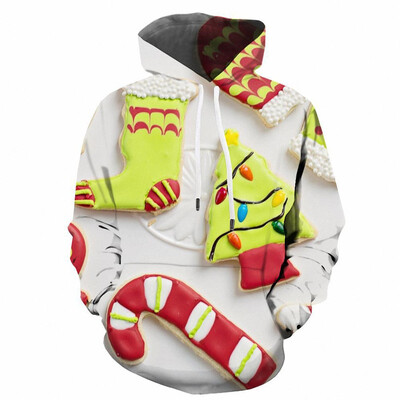 Božićni mali predmeti Grafičke majice s kapuljačom za muškarce 3D ispis Sretan Božić Novo u majicama s kapuljačom i majicama Puloveri Modni gornji dijelovi