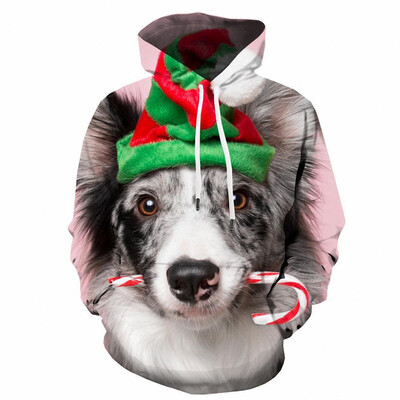 Božićni mali predmeti Grafičke majice s kapuljačom za muškarce 3D ispis Sretan Božić Novo u majicama s kapuljačom i majicama Puloveri Modni gornji dijelovi