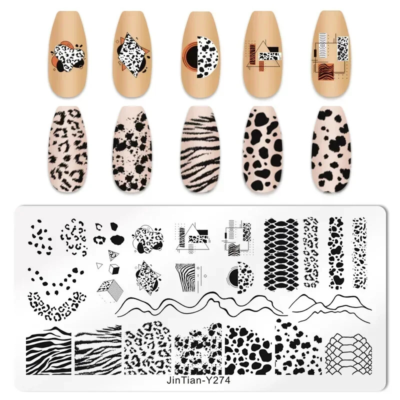 Tigar Zebra Leopard Print Nail Pločice za utiskivanje slika životinja Šablone za ispis pečata za nokte Predlošci Nail Art Alat za ukrašavanje noktiju