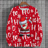 Φθινοπωρινές χειμερινές ανδρικές κουκούλες Χριστουγεννιάτικα ρούχα Μόδα Ανδρικά πουλόβερ 3D τυπωμένες κουκούλες Νέα υπερμεγέθη ανδρικά ρούχα