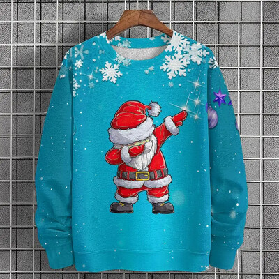 Φθινοπωρινές χειμερινές ανδρικές κουκούλες Χριστουγεννιάτικα ρούχα Μόδα Ανδρικά πουλόβερ 3D τυπωμένες κουκούλες Νέα υπερμεγέθη ανδρικά ρούχα