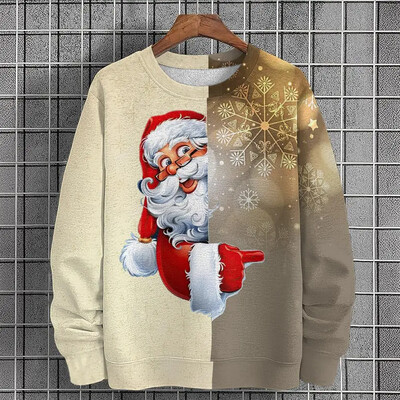 Φθινοπωρινές χειμερινές ανδρικές κουκούλες Χριστουγεννιάτικα ρούχα Μόδα Ανδρικά πουλόβερ 3D τυπωμένες κουκούλες Νέα υπερμεγέθη ανδρικά ρούχα