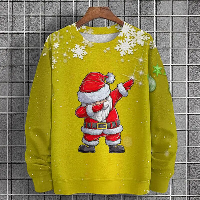 Φθινοπωρινές χειμερινές ανδρικές κουκούλες Χριστουγεννιάτικα ρούχα Μόδα Ανδρικά πουλόβερ 3D τυπωμένες κουκούλες Νέα υπερμεγέθη ανδρικά ρούχα