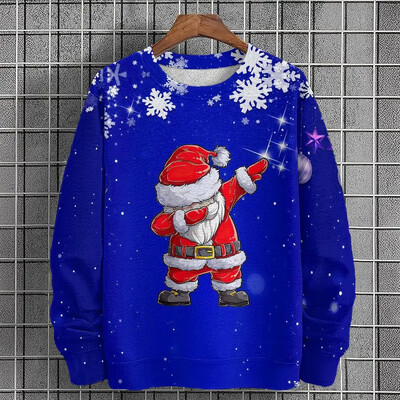 Φθινοπωρινές χειμερινές ανδρικές κουκούλες Χριστουγεννιάτικα ρούχα Μόδα Ανδρικά πουλόβερ 3D τυπωμένες κουκούλες Νέα υπερμεγέθη ανδρικά ρούχα