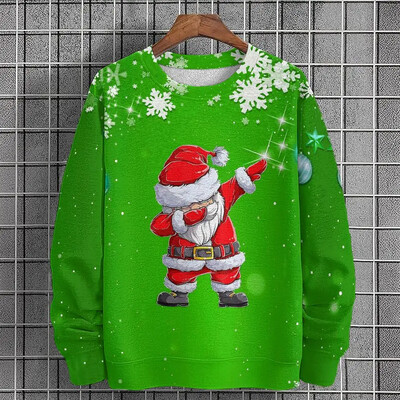 Φθινοπωρινές χειμερινές ανδρικές κουκούλες Χριστουγεννιάτικα ρούχα Μόδα Ανδρικά πουλόβερ 3D τυπωμένες κουκούλες Νέα υπερμεγέθη ανδρικά ρούχα