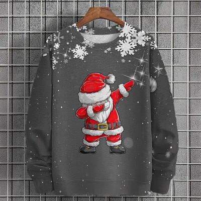 Φθινοπωρινές χειμερινές ανδρικές κουκούλες Χριστουγεννιάτικα ρούχα Μόδα Ανδρικά πουλόβερ 3D τυπωμένες κουκούλες Νέα υπερμεγέθη ανδρικά ρούχα