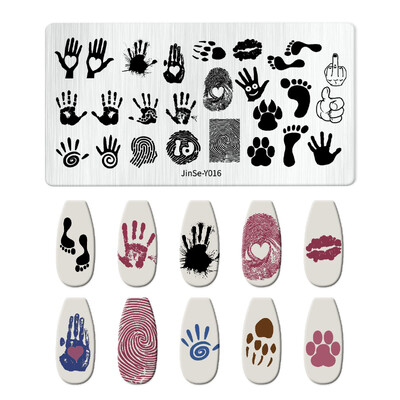 1 KOM Halloween ploče za utiskivanje noktiju Pravokutni predlošci Šablone Krvavi prst Nail Art Stamp Slika ploče za manikuru Alat za ispis noktiju