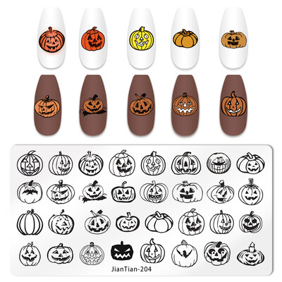 1 KOM Halloween ploče za utiskivanje noktiju Pravokutni predlošci Šablone Krvavi prst Nail Art Stamp Slika ploče za manikuru Alat za ispis noktiju