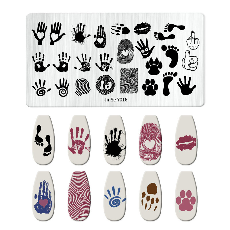 1 KOM Halloween ploče za utiskivanje noktiju Pravokutni predlošci Šablone Krvavi prst Nail Art Stamp Slika ploče za manikuru Alat za ispis noktiju
