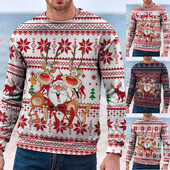 Bărbați, femei, Crăciun, iarnă, bluză, bluză, caldă, cu mâneci lungi, elegant, imprimeu, ocazional, cu imprimeu amuzant, îmbrăcăminte de exterior, ocazional