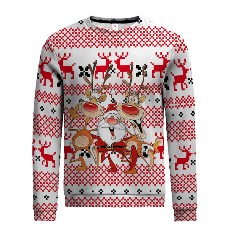 Bărbați, femei, Crăciun, iarnă, bluză, bluză, caldă, cu mâneci lungi, elegant, imprimeu, ocazional, cu imprimeu amuzant, îmbrăcăminte de exterior, ocazional
