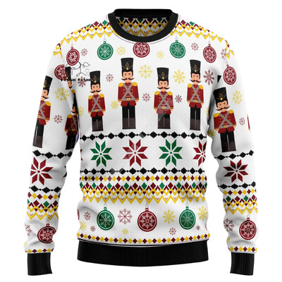 Božićni ružni pleteni džemper Božićni Djed Mraz Životinja Šarena tetovaža Retro Unisex 3Dprint Smiješni Harajuku Ležerni Dugi rukavi 8