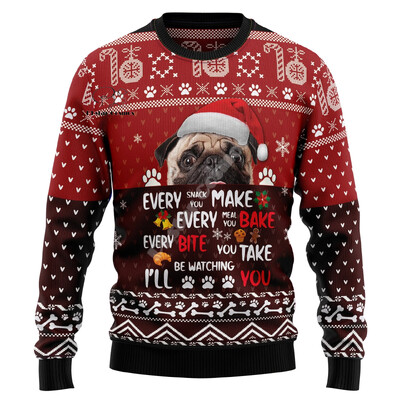 Božićni ružni pleteni džemper Božićni Djed Mraz Životinja Šarena tetovaža Retro Unisex 3Dprint Smiješni Harajuku Ležerni Dugi rukavi 8