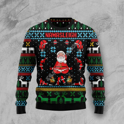 Božićni ružni pleteni džemper Božićni Djed Mraz Životinja Šarena tetovaža Retro Unisex 3Dprint Smiješni Harajuku Ležerni Dugi rukavi 8