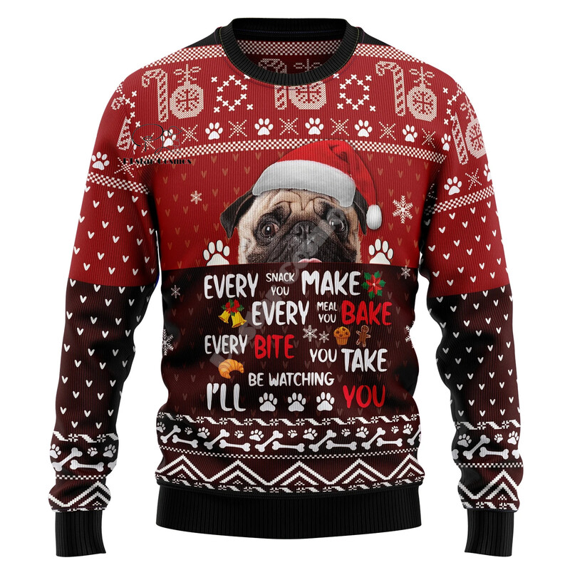 Božićni ružni pleteni džemper Božićni Djed Mraz Životinja Šarena tetovaža Retro Unisex 3Dprint Smiješni Harajuku Ležerni Dugi rukavi 8