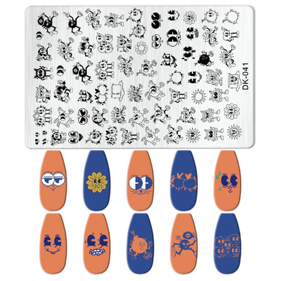 1 KOM. Halloween ploče za utiskivanje noktiju, šablone za šablone cvjetnih likova Nail Art Stamp Slika ploče za manikuru Alati za ispis noktiju