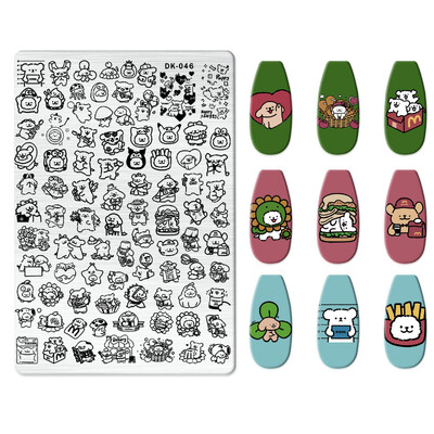 1 KOM. Halloween ploče za utiskivanje noktiju, šablone za šablone cvjetnih likova Nail Art Stamp Slika ploče za manikuru Alati za ispis noktiju