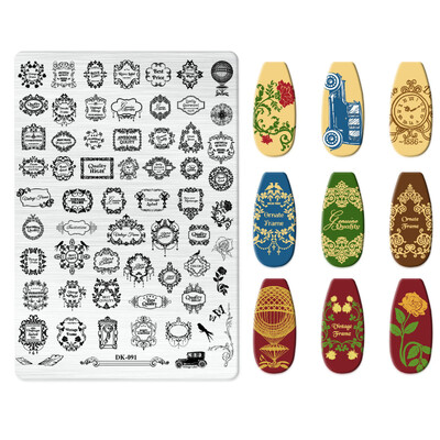 1 KOM. Halloween ploče za utiskivanje noktiju, šablone za šablone cvjetnih likova Nail Art Stamp Slika ploče za manikuru Alati za ispis noktiju