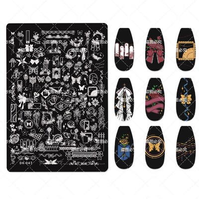 1 KOM. Halloween ploče za utiskivanje noktiju, šablone za šablone cvjetnih likova Nail Art Stamp Slika ploče za manikuru Alati za ispis noktiju