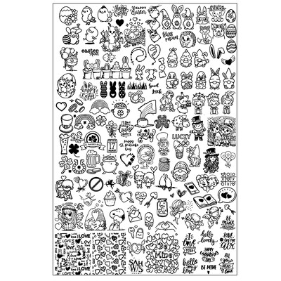 1 KOM. Halloween ploče za utiskivanje noktiju, šablone za šablone cvjetnih likova Nail Art Stamp Slika ploče za manikuru Alati za ispis noktiju