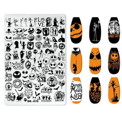 1 KOM. Halloween ploče za utiskivanje noktiju, šablone za šablone cvjetnih likova Nail Art Stamp Slika ploče za manikuru Alati za ispis noktiju