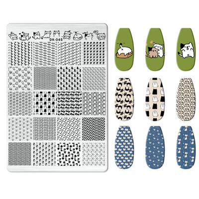 1 KOM. Halloween ploče za utiskivanje noktiju, šablone za šablone cvjetnih likova Nail Art Stamp Slika ploče za manikuru Alati za ispis noktiju