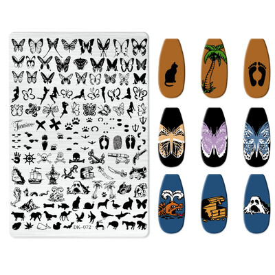 1 KOM. Halloween ploče za utiskivanje noktiju, šablone za šablone cvjetnih likova Nail Art Stamp Slika ploče za manikuru Alati za ispis noktiju