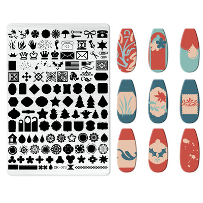 1 KOM. Halloween ploče za utiskivanje noktiju, šablone za šablone cvjetnih likova Nail Art Stamp Slika ploče za manikuru Alati za ispis noktiju