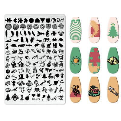 1 KOM. Halloween ploče za utiskivanje noktiju, šablone za šablone cvjetnih likova Nail Art Stamp Slika ploče za manikuru Alati za ispis noktiju