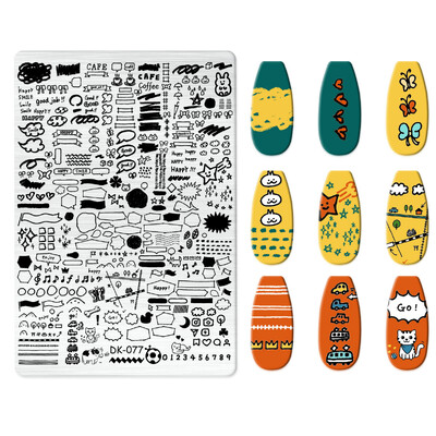 1 KOM. Halloween ploče za utiskivanje noktiju, šablone za šablone cvjetnih likova Nail Art Stamp Slika ploče za manikuru Alati za ispis noktiju