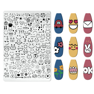 1 KOM. Halloween ploče za utiskivanje noktiju, šablone za šablone cvjetnih likova Nail Art Stamp Slika ploče za manikuru Alati za ispis noktiju