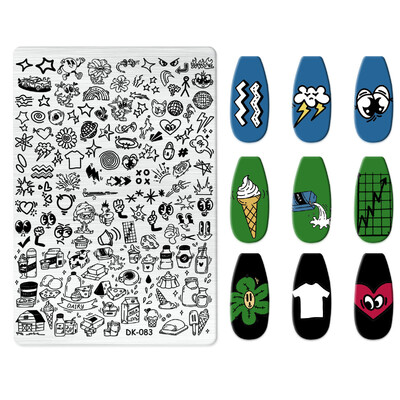 1 KOM. Halloween ploče za utiskivanje noktiju, šablone za šablone cvjetnih likova Nail Art Stamp Slika ploče za manikuru Alati za ispis noktiju