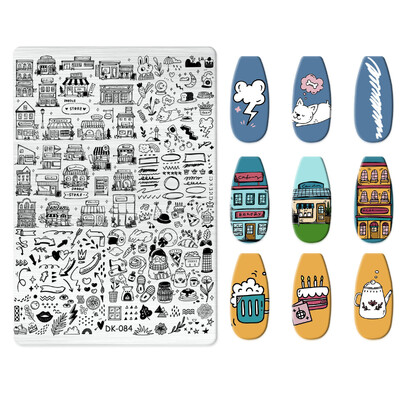 1 KOM. Halloween ploče za utiskivanje noktiju, šablone za šablone cvjetnih likova Nail Art Stamp Slika ploče za manikuru Alati za ispis noktiju