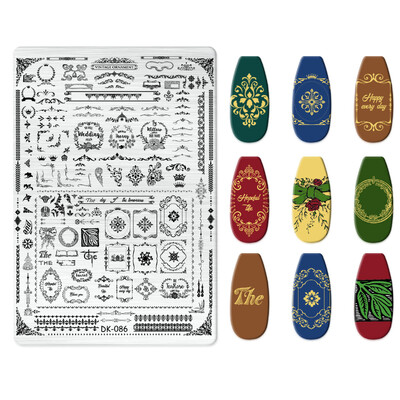 1 KOM. Halloween ploče za utiskivanje noktiju, šablone za šablone cvjetnih likova Nail Art Stamp Slika ploče za manikuru Alati za ispis noktiju