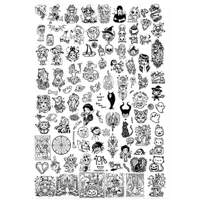 1 KOM. Halloween ploče za utiskivanje noktiju, šablone za šablone cvjetnih likova Nail Art Stamp Slika ploče za manikuru Alati za ispis noktiju