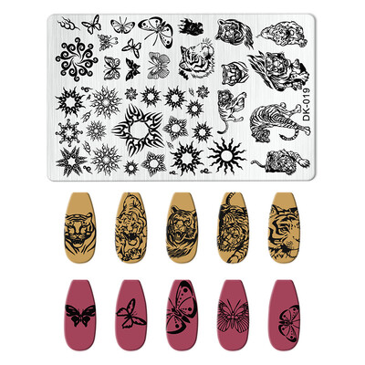 1 KOM. Halloween ploče za utiskivanje noktiju, šablone za šablone cvjetnih likova Nail Art Stamp Slika ploče za manikuru Alati za ispis noktiju