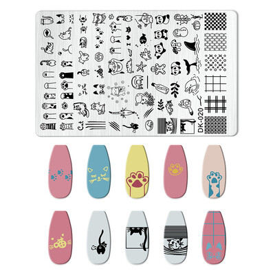 1 KOM. Halloween ploče za utiskivanje noktiju, šablone za šablone cvjetnih likova Nail Art Stamp Slika ploče za manikuru Alati za ispis noktiju