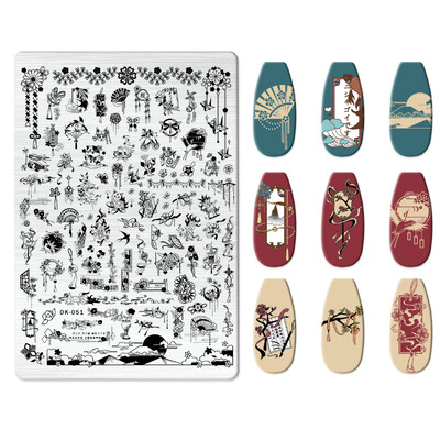 1 KOM. Halloween ploče za utiskivanje noktiju, šablone za šablone cvjetnih likova Nail Art Stamp Slika ploče za manikuru Alati za ispis noktiju