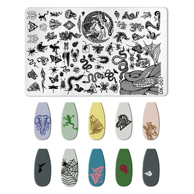 1 KOM. Halloween ploče za utiskivanje noktiju, šablone za šablone cvjetnih likova Nail Art Stamp Slika ploče za manikuru Alati za ispis noktiju