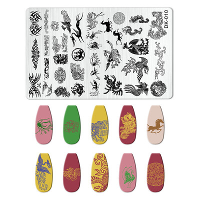 1 KOM. Halloween ploče za utiskivanje noktiju, šablone za šablone cvjetnih likova Nail Art Stamp Slika ploče za manikuru Alati za ispis noktiju