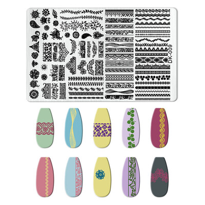 1 KOM. Halloween ploče za utiskivanje noktiju, šablone za šablone cvjetnih likova Nail Art Stamp Slika ploče za manikuru Alati za ispis noktiju